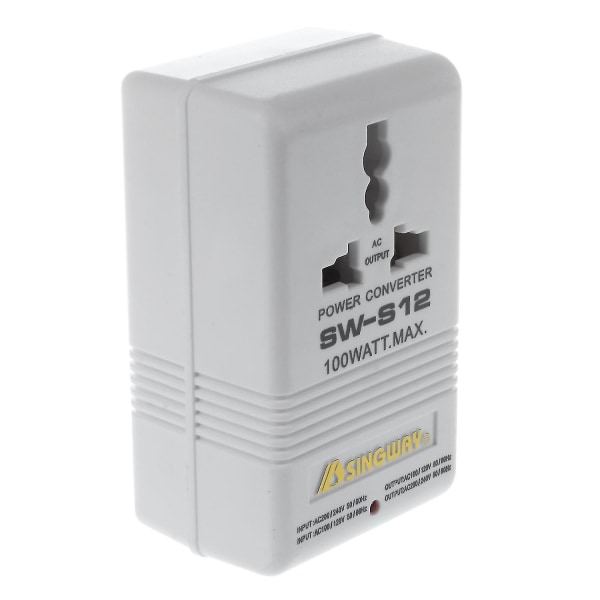 100W 110V/120V - 220V/240V Jännitekonvertteri Muuntaja Matkalle Valkoinen