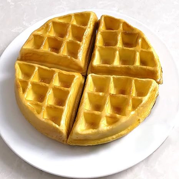 Kunstig Falsk Kage Mad Simulering Realistisk Imitation Faux Vaffelkage Replika Konditorivarer Dessert til Dekoration Display Rekvisitter Model Køkken Fest Pr
