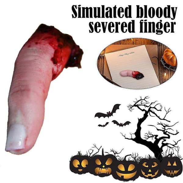 Blodig avkuttet finger Halloween rekvisittdekorasjon