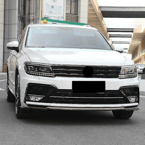 For Tiguan Mk2 2016-2021 Blanke Svart Frontfanger Mesh Center Grille Grill Listverk Striper Deksel T
