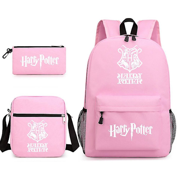 3 kappaletta/setti Harry Potter -reppu tytöille ja pojille, olkalaukku, kynälaukut, painetut rennot koululaukut, ulkoilulahja H13