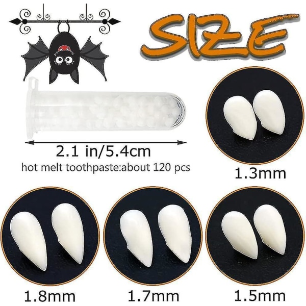 4 Pairs Halloween Vampire Teeth,vampire Fangs,horror False Teeth For Cosplay Halloween Themed Party