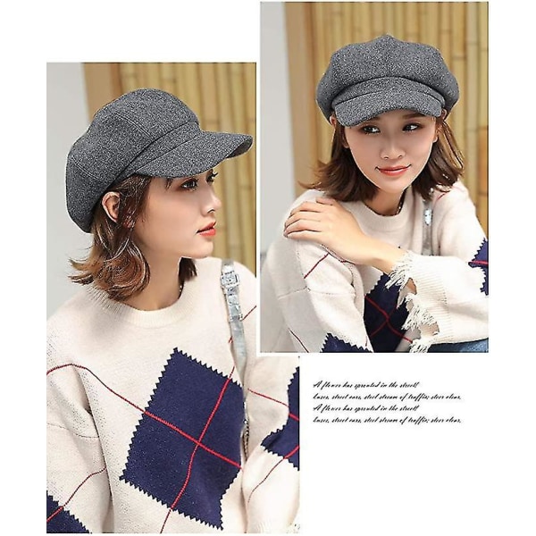 Dam Newsboy Cap Spetsig Vinterhatt Beret Vinter Höst Vinter