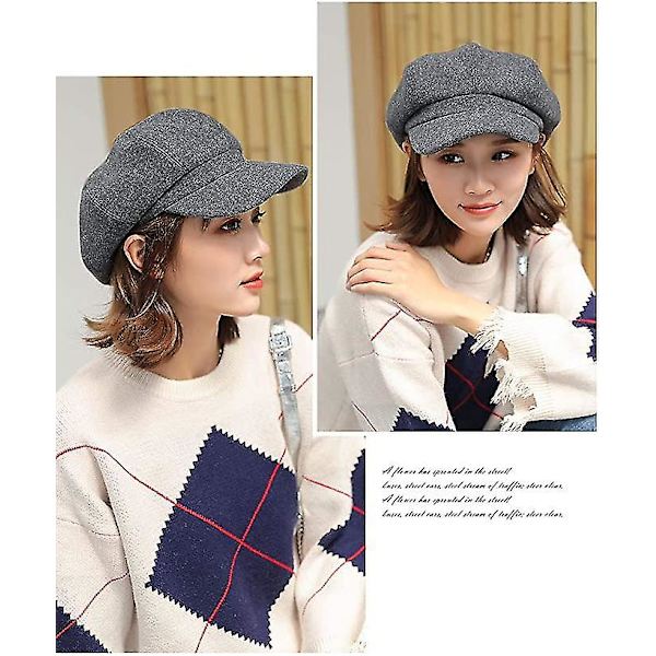 Dames Newsboy Hat Spids Vinterhat Beret Vinter Efterår Vinter
