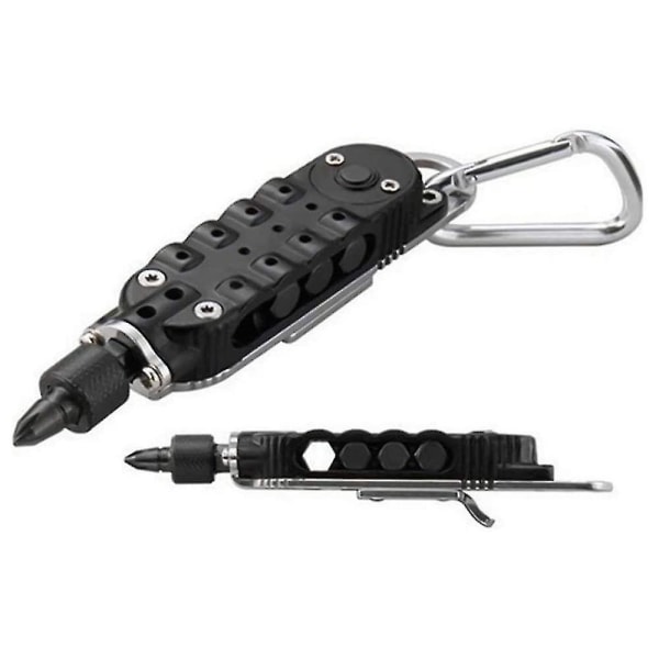 Multifunksjon Mini Edc Gadget Set - Lommeverktøy - Reisejusterbar skrutrekker nøkkelring - Outdoor Tools svart, ett stykke