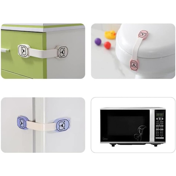 3 kpl Turvallisuuslukko Lapsen Laatikon Lukko Liima Lapsen Suojaus Lukko Kaapin Ovi Lapsen Lukko Anti Oven Avaaminen Kaapin Turvallisuuslukko (Väri: Vaaleanpunainen)