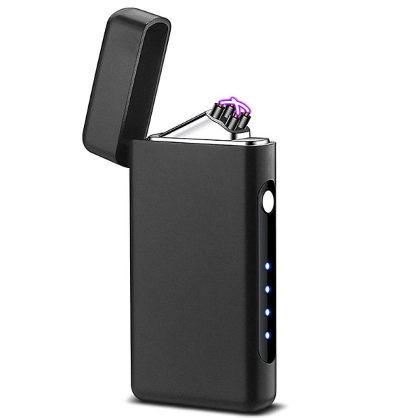 Lighter Lighter Arc Genopladelig Lighter USB Plasma Lighter Vindtæt Lighter Flameless Dobbelt Arc Lighter Genopladelig Lighter (Sort)