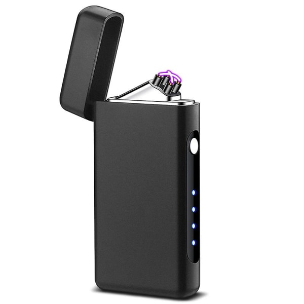 Tändare Tändare Båge Uppladdningsbar Tändare USB Plasma Tändare Vindtät Tändare Flamlös Dubbelbågs Tändare Uppladdningsbar Tändare (svart)