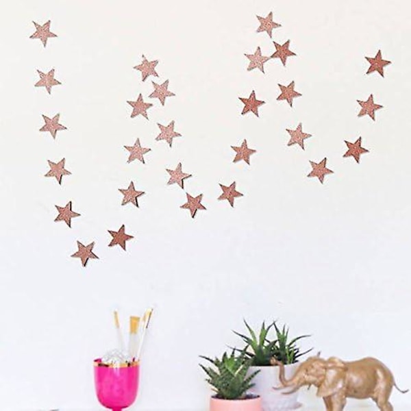 2 kpl, kultainen Star Garland, Golden Christmas Galaxy -banneri, Twinkle Twinkle Little Star Garland -jouluseppele -sisustus (13 jalkaa)