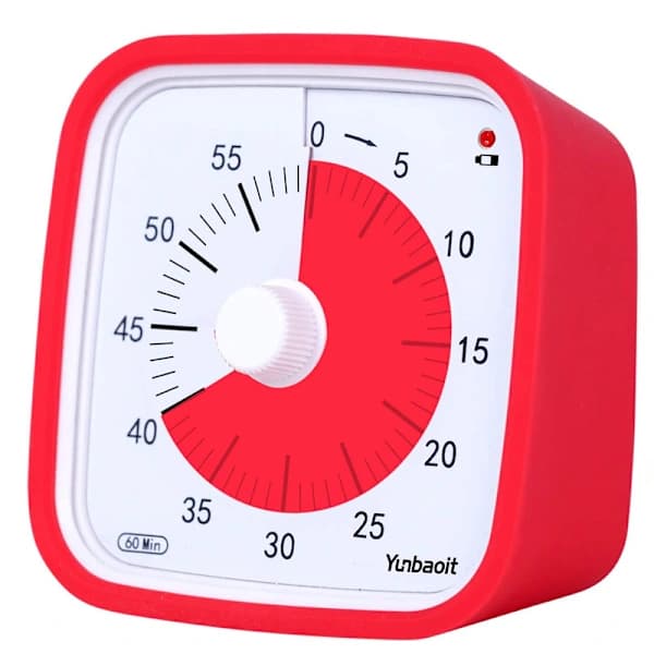 Visuell timer for klasserom og barn - 60 minutter rød