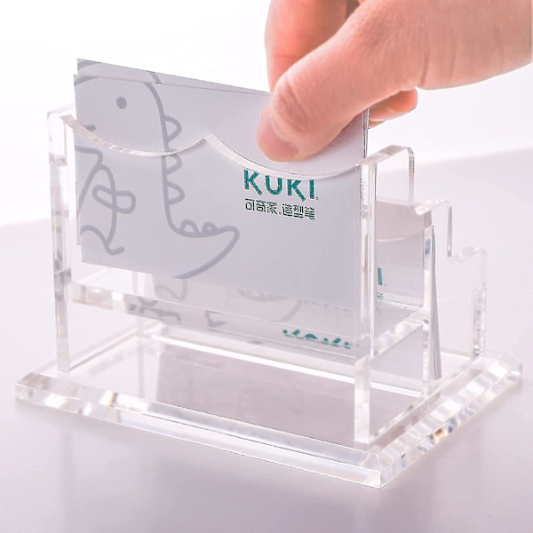 Visitkort Holder Til Skrivebord - Klar Akryl Visitkort Stativ - Flere Visitkort Display Holder Passer Til 2\" X 3.5\" Visitkort