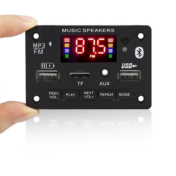 12V Bluetooth 5.0 MP3-soitin Dekooderilevy 2x40W Auton Vahvistin FM-Radiomoduuli Tukee TF USB Aux H