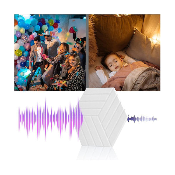 Ljudisoleringspaneler Hexagon Självhäftande, 12 st Akustikpanel, Ljuddämpande panel för studio av