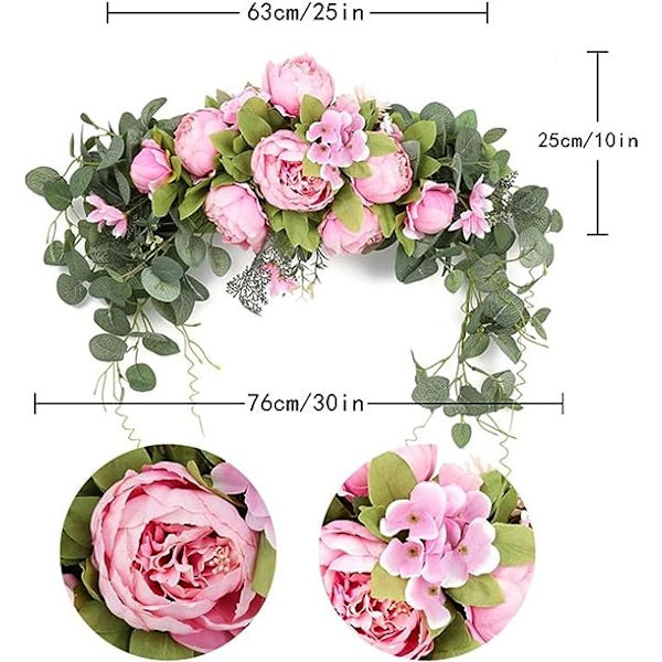 Mini Julekrans Kunstig Krans Dør Tærskel Blomst DIY Bryllup Hjem Stue Fest Vedhæng Væghængning Julekrans Vinterkrans fo