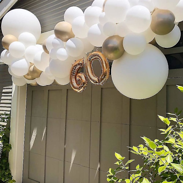 Hvid og Grå Ballonkransbue Kit, Fest Dekoration Ballon Kit Forbrugsvarer, Mat Hvid