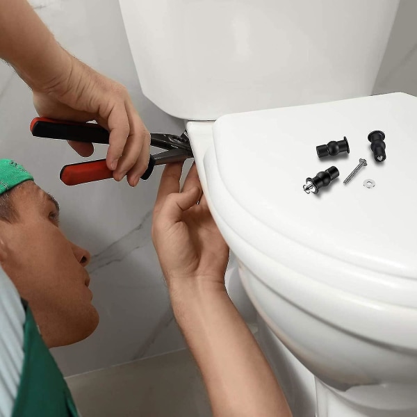 Jinyi WC-istuimen saranoiden ruuvit, WC-istuimen kiinnitystarvikkeet, laajenevat kumipäiset mutteriruuvit (4 kpl)