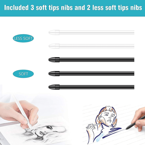 Galaxy Tab S6 S Pen Nibs, S Pen Nibs, 5x erstatnings Touch Stylus Tips Stylus Pen spidser til Galaxys Note 9, Note 8, Galaxys Tab S 3