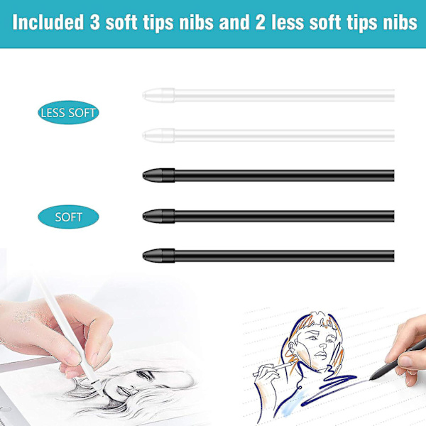 Galaxy Tab S6 S Pen-spidser, S Pen-spidser, 5x udskiftning af touch-pen-spidser til Galaxys Note 9, Note 8, Galaxys Tab S 3