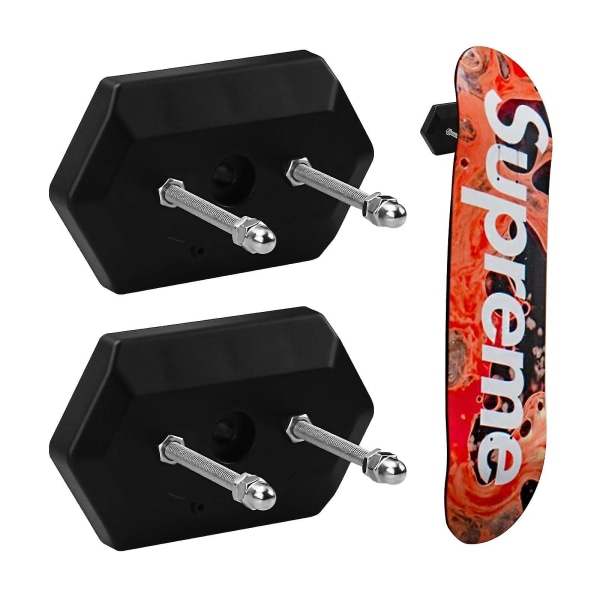 2 st Skateboardväggfäste Skateboard Display Hängare Skateboard Hängare Hook Vertikal och Horisontell för Skateboard Deck Display Förvaring