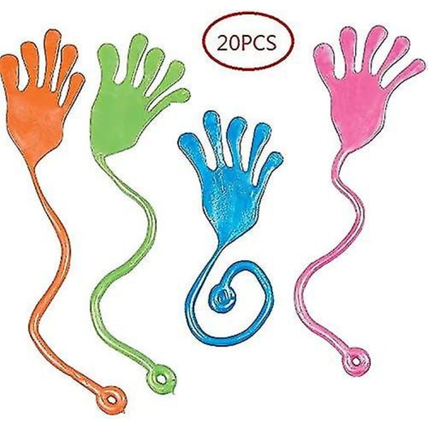 20pcs Sticky Hands, Sticky Finger, Kids' Party Favor Sets Fun Toys, Party Favors, Wacky Fun Stretchy Glitter Sticky Hands, Party F