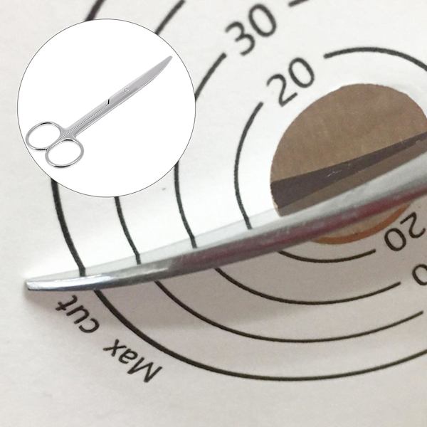 1 stk. 14 cm Rustfrit Stål Ostomi Saks Praktiske Afrundede Saks (sølv)