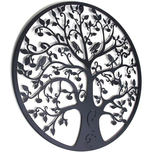 Metal Vægdekoration Tree Of Life Metal Vægdekor Metal Vægdekor Boligindretning, Vægbeklædninger 30*30cm Sort, sort