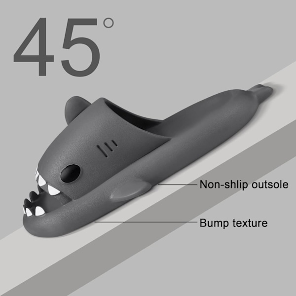 MoneRffi-Alkuperäiset Sharklasit pojille ja tytöille, Shark-sandaalit miehille ja naisille, allas-sandaalit Gris Oscuro 44/45 EU