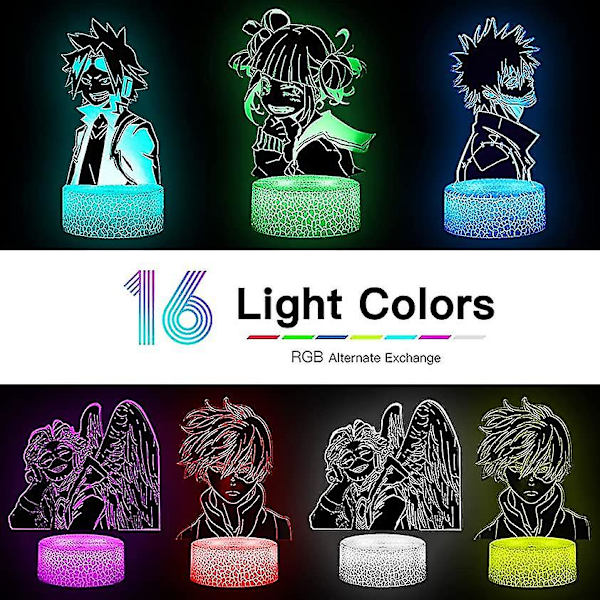 3D Nattlampa Stjärna Kirby Kreativ USB Touch Färgrik Fjärrkontroll 16 Färger LED Presentlampa Stjärna Kirby 1 Svart Touch Färgrik