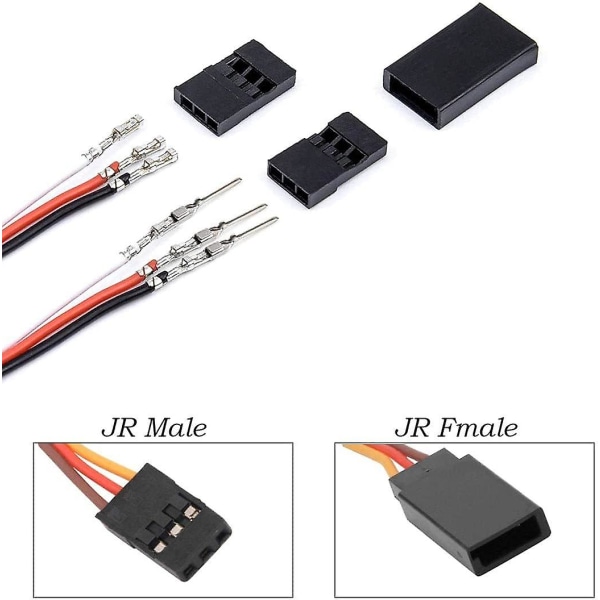3-polet Jr Servo-stik, 270 stk. Servo-stik Servo-kabel Stik-sæt Han Hun + 5m Servo-kabel Til Futaba-stil Servo C