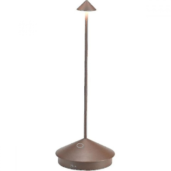 2024 Zafferano Pina Pro-Aluminium dæmpbar LED-bordlampe IP54 beskyttelse indendørs/udendørs brug stik opladningsbase H29cm EU-stik-Corten-WELLNGS