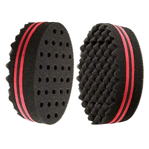 En förpackning kort hår twist svamp stora hål hårborste svamp twist våg frisör verktyg för dreads afro locs twist curl