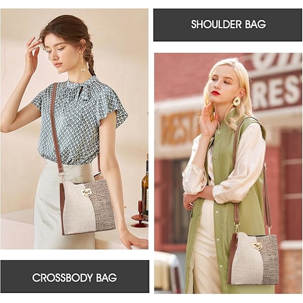 Dam Crossbody-plånbok - PU-läder crossbody-väska med justerbar axelrem, flera fickor och trendig design. Perfekt för dagligt bruk