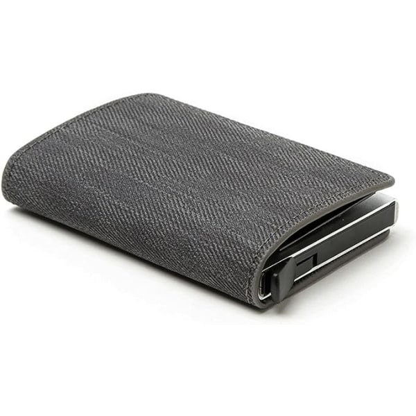 Rahapidike Mini Ohut Varastovarkaudenesto Clutch Yksi Laatikko Miesten Naisten Lompakko Estävä Kortinpidin Denim Business Pop-up Metalli ID Kotelo (Väri: Sininen)