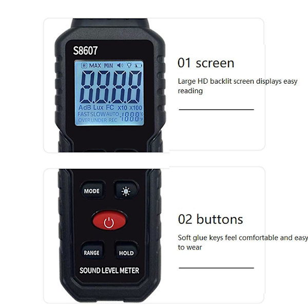 Digitaalinen Äänenvoimakkuuden Mittauslaite Melumittari 30-130db Db Desibelimeasuring Audio Tester Diagnostiikka