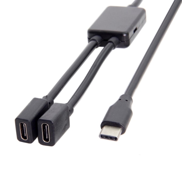 USB-C Han till Dubbel USB-C Hona Splitter Hub Konverter Adapterkabel Kontakt för USB-C PD Laddare Powerbanks Laptop PC