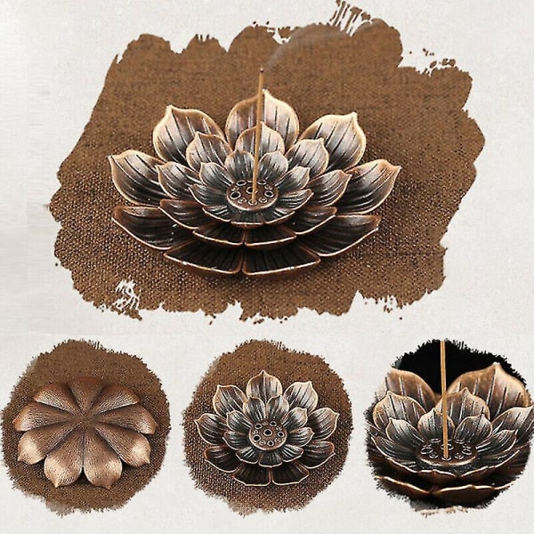 6 Huller Legering Pind H Plade Buddhisme Spole Lotus Røgelse /