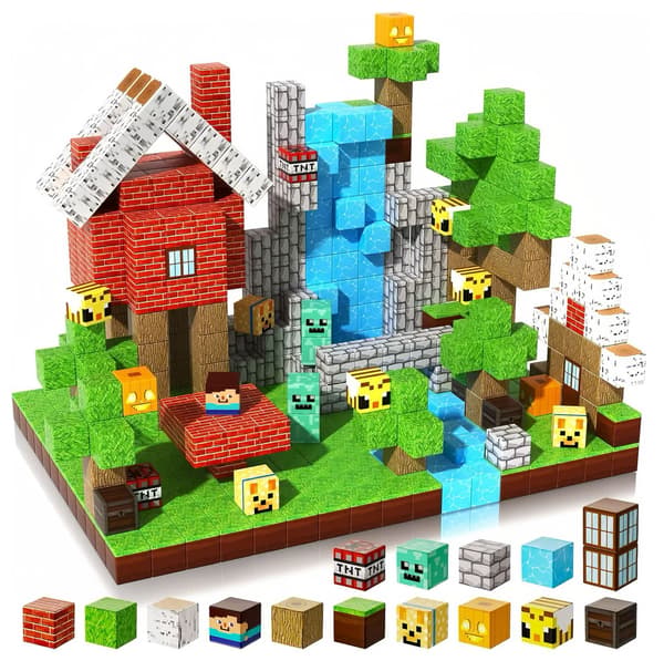 Minecraft Magnetiska Byggklossar 150-delars Förpackning