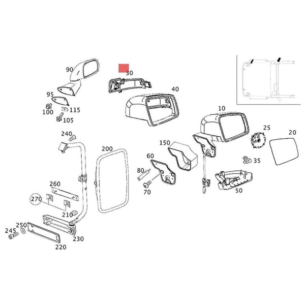 Baksidespegel LED Blinkerslampa för W211 S211 W463 W461 C/e 2038201321