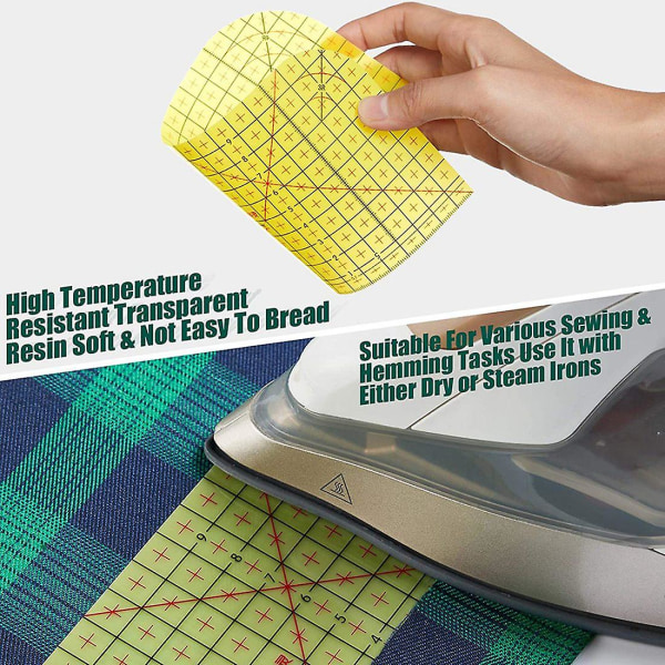 6 stk Quilting Ruler Kvadratisk Akryl Quilting Ruler Stoffskjæringslinjal Transparent Markør Akryl