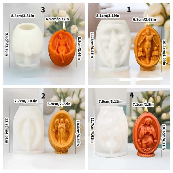 3D Jesusägg Doftljusformar Handgjorda Ägg Silikonform Gipsgjutformar Prydnad Hantverksmaterial 3