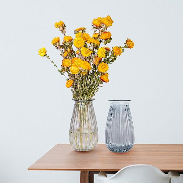 Glasvas, blomsterbehållare, mittpunktarrangemang för bröllopsfest, heminredning, set med 2 (trädgård)