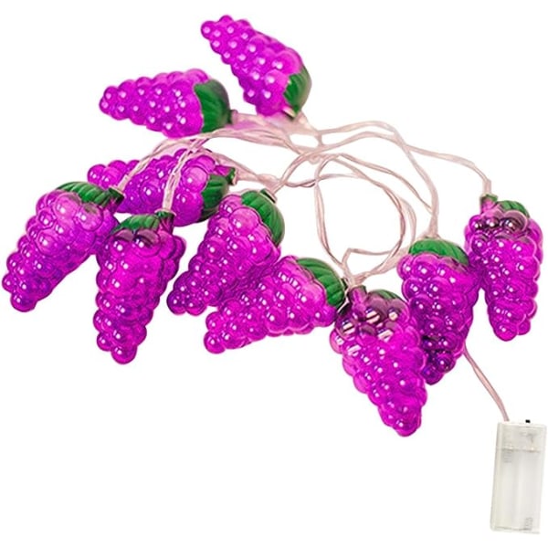 10 LEDs Fruit Grape String Lights, 1.5m Fruit String Lights Indoor Outdoor Lighting Lamp Grape, for Wedding Home Birthday Garden Yard Patio Party Deco