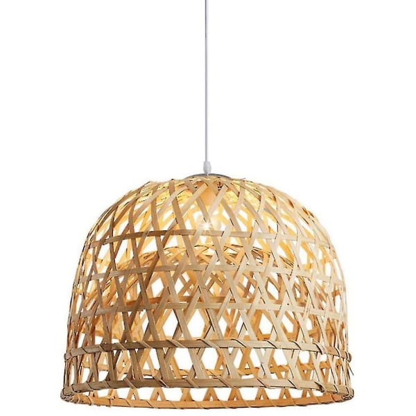 Vävd bambu taklampa, enkel handvävd taklampa, hängande lampa rotting ljuskrona taklampa