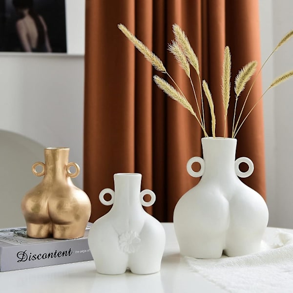Mänsklig kropp Vas Keramik Blomkruka Abstrakt Konst Hantverk Elegant Heminredning Kvinnlig Kropp Prydnad Blomkruka Kreativ Present (Liten)