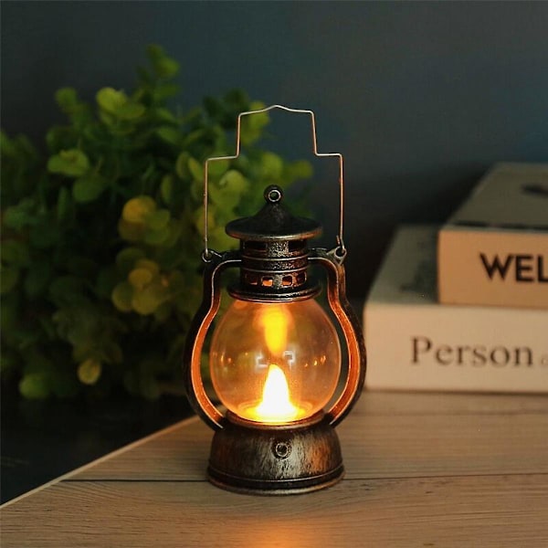 12 kpl Mini Lyhty Koristeellinen LED-kynttilällä Vintage Lyhty Ripustus Kynttilä Lyhdyt Paristo Oper
