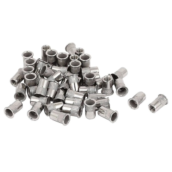M4x10mm Blindmutter i rustfritt stål med gjenger, 50 stk
