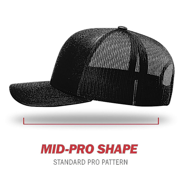Unisex Trucker Justerbar Snapback Baseball Caps, Mesh Utendørs Lett Brett, Ensfarget, Svart, 1 Pakning