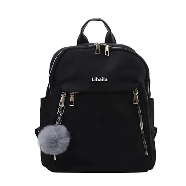 Enkel ryggsäck för kvinnor med stor kapacitet PU Svart resväska Solid Harajuku skolväska Unisex High Street Negro 27x14x30cm