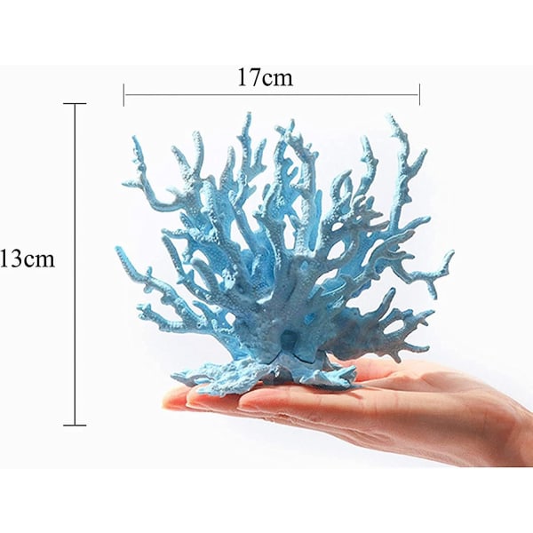 2 stk. Dekorativ Aqua Coral Resin, Kunstig Simuleringskoral, Kunstigt Vand Græs/Decora