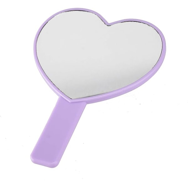 Sydämenmuotoinen matkapeili, kahvallinen kosmeettinen käsipeili (violetti, 1 kpl)